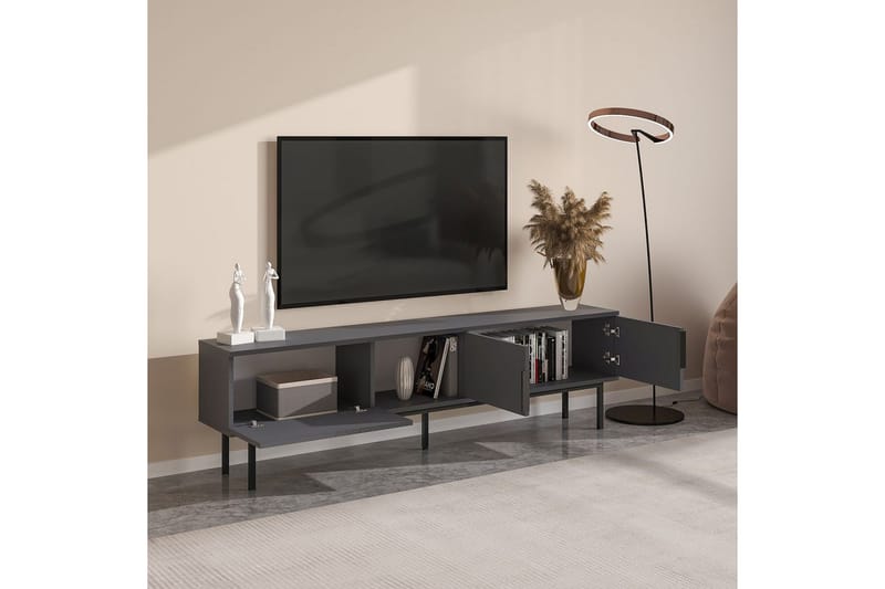 Zeiran TV-taso 180 cm - Antrasiitti - Huonekalut - TV- & Mediakalusteet - Tv taso & Mediataso