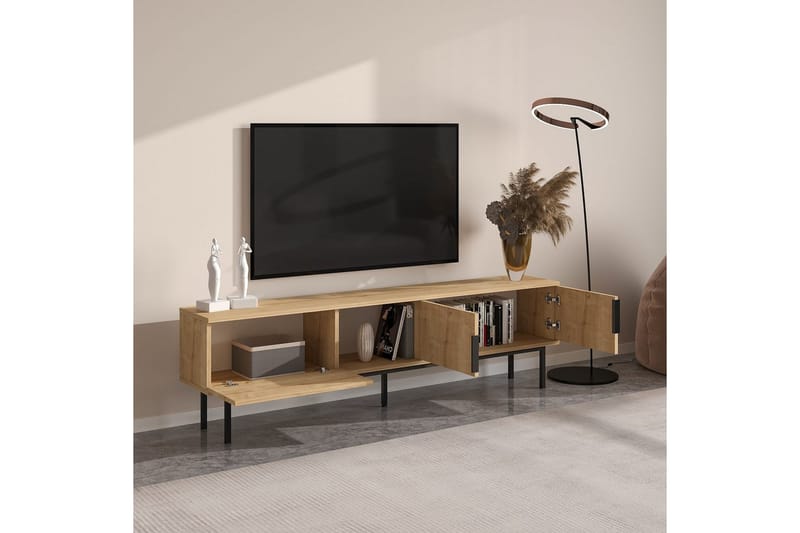 Zeiran TV-taso 180 cm - Keskisävyinen puu - Huonekalut - TV- & Mediakalusteet - Tv taso & Mediataso
