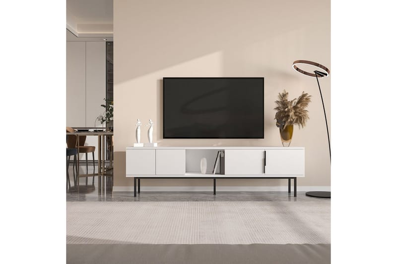 Zeiran TV-taso 180 cm - Valkoinen - Huonekalut - TV- & Mediakalusteet - Tv taso & Mediataso