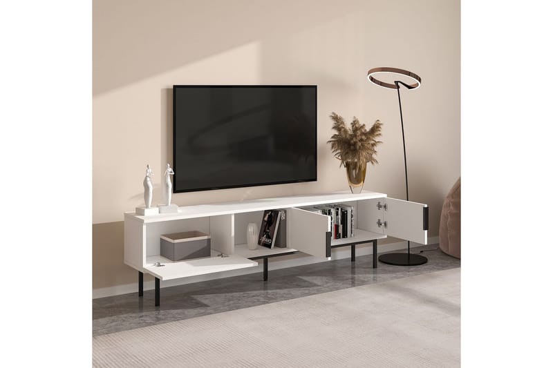 Zeiran TV-taso 180 cm - Valkoinen - Huonekalut - TV- & Mediakalusteet - Tv taso & Mediataso