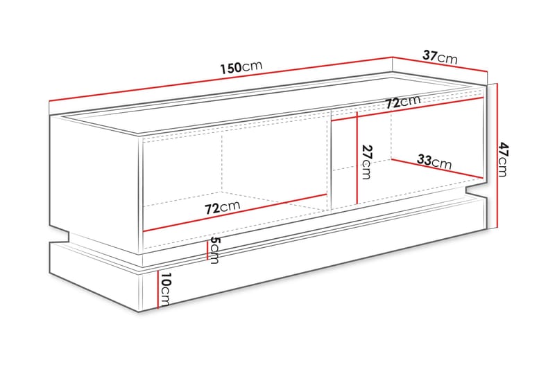 Zelric TV-taso 150 cm - Beige - Huonekalut - TV- & Mediakalusteet - Tv taso & Mediataso