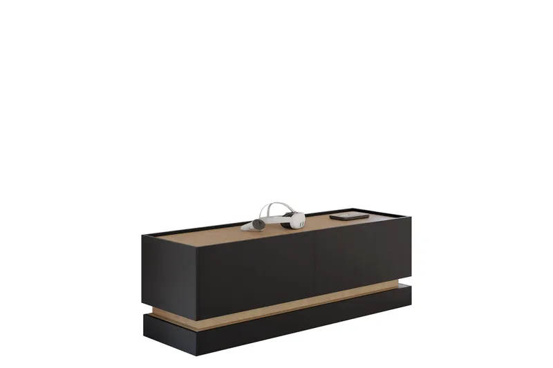 Zelric TV-taso 150 cm - Musta - Huonekalut - TV- & Mediakalusteet - Tv taso & Mediataso