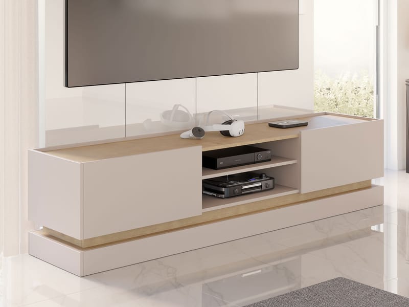 Zelric TV-taso 200 cm - Beige - Huonekalut - TV- & Mediakalusteet - Tv taso & Mediataso