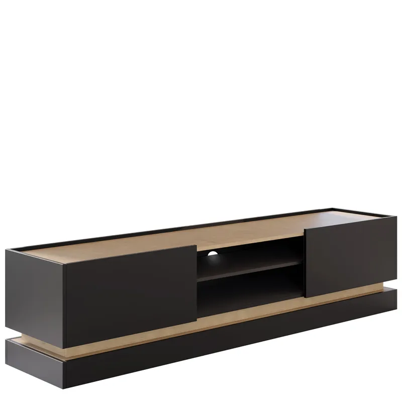 Zelric TV-taso 200 cm - Musta - Huonekalut - TV- & Mediakalusteet - Tv taso & Mediataso