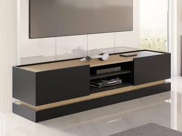 Zelric TV-taso 200 cm - Musta - Huonekalut - TV- & Mediakalusteet - Tv taso & Mediataso