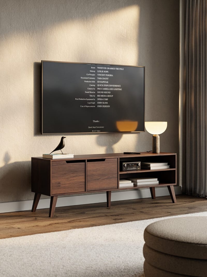 Zelto TV-taso 160 cm - Warmia-pähkinä - Huonekalut - TV- & Mediakalusteet - Tv taso & Mediataso