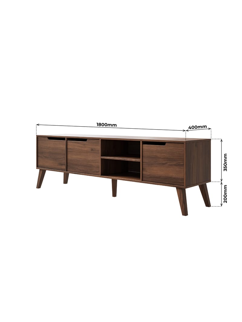 Zelto TV-taso 180 cm - Warmia-pähkinä - Huonekalut - TV- & Mediakalusteet - Tv taso & Mediataso