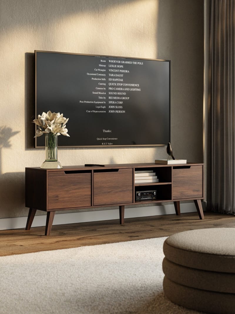 Zelto TV-taso 180 cm - Warmia-pähkinä - Huonekalut - TV- & Mediakalusteet - Tv taso & Mediataso