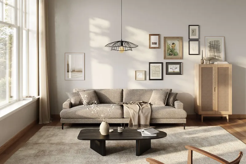 Menard Premium 5-istuttava Syvä Sohva Chenillellä - Ruskea - Huonekalut - Sohva