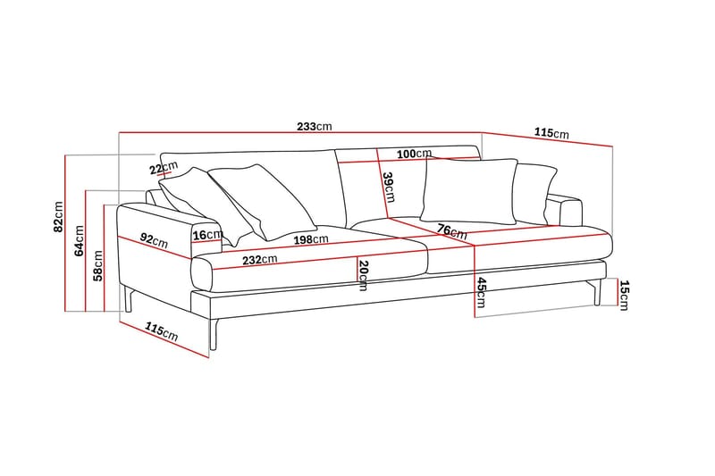 Menard Premium 4-istuttava Syvä Sohva Chenillellä - Vihreä - Huonekalut - Sohva - 4:n istuttava sohva
