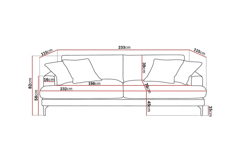 Menard Premium 4-istuttava Syvä Sohva Chenillellä - Vihreä - Huonekalut - Sohva - 4:n istuttava sohva