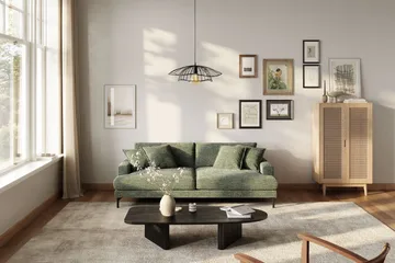 Menard Premium 4-istuttava syvä sohva chenillessä - Vihreä - Huonekalut - Sohva - 4:n istuttava sohva