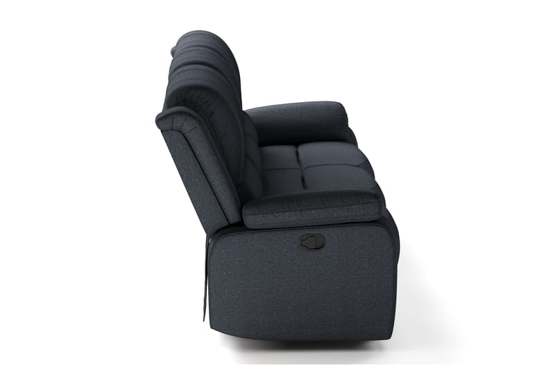 Norbo Recliner-sohva - Kallistettava sohva 3-istuttava - Kotiteatterisohva kangasta - Musta - Huonekalut - Sohva - 3:n istuttava sohva