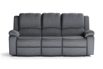 Norbo Recliner-sohva - Kallistettava sohva 3-istuttava - Kotiteatterisohva kangasta - Tummanharmaa - Huonekalut - Sohva - 3:n istuttava sohva