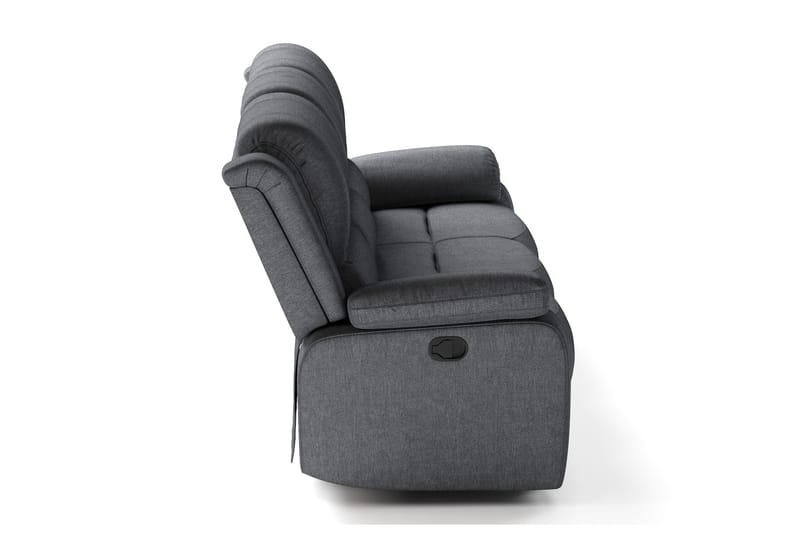Norbo Recliner-sohva - Kallistettava sohva 3-istuttava - Kotiteatterisohva kangasta - Tummanharmaa - Huonekalut - Sohva - 3:n istuttava sohva