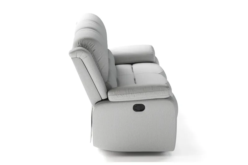 Norbo Recliner-sohva - Kallistettava sohva 3-istuttava - Kotiteatterisohva kangasta - Vaaleanharmaa - Huonekalut - Sohva - 3:n istuttava sohva