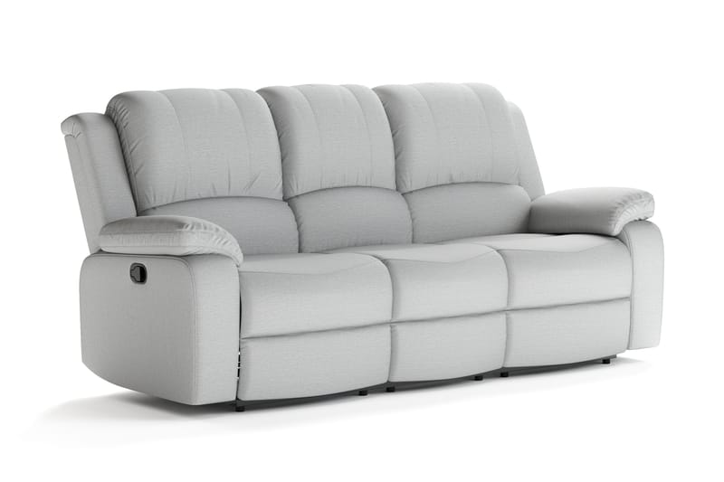 Norbo Recliner-sohva - Kallistettava sohva 3-istuttava - Kotiteatterisohva kangasta - Vaaleanharmaa - Huonekalut - Sohva - 3:n istuttava sohva