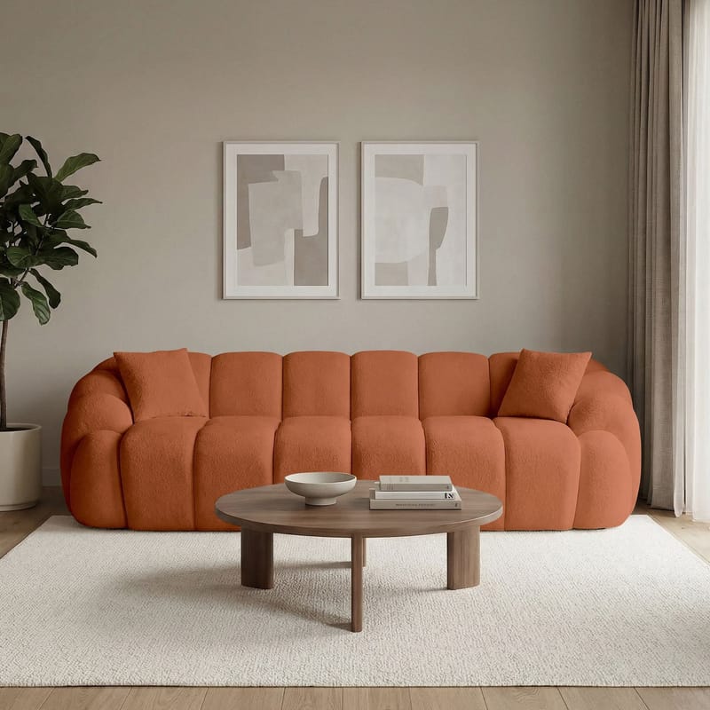 Octavio 4-istuttava sohva 268x70x80 cm - Tiilenpunainen - Huonekalut - Sohva