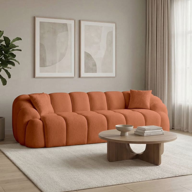 Octavio 4-istuttava sohva 268x70x80 cm - Tiilenpunainen - Huonekalut - Sohva