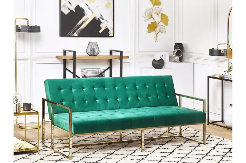 Ordsbo Sohva 3-istuttava - Kulta/Vihreä - Huonekalut - Sohva - 3:n istuttava sohva