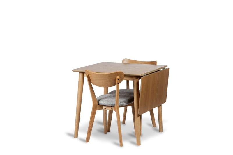 Åland Jatkettava Ruokailuryhmä 80-120 cm, jossa 2 Åland-tuolia, Ruskea/Luonnonväri