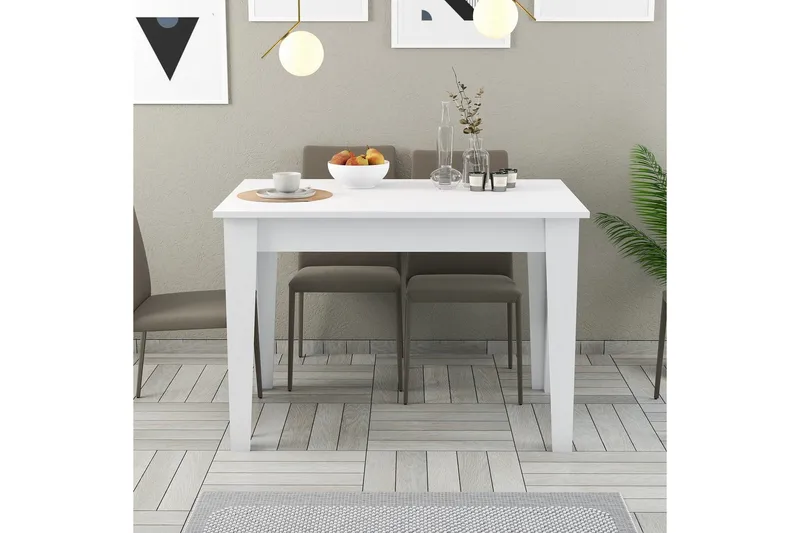 Levents ruokapöytä 110x72 cm valkoinen - Hanah Home - Huonekalut - Pöytä & ruokailuryhmä - Ruokapöydät & keitti ön pöydät