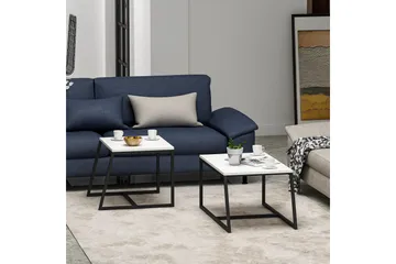 Minimal sohvapöytä 75x50 cm valkoinen - Hanah Home - Huonekalut - Pöytä & ruokailuryhmä - Apupöytä & sivupöytä - Sarjapöytä