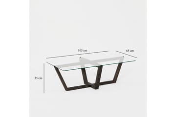 Liepene sohvapöytä 105x65 cm musta - Hanah Home - Huonekalut - Pöytä & ruokailuryhmä - Sohvapöytä