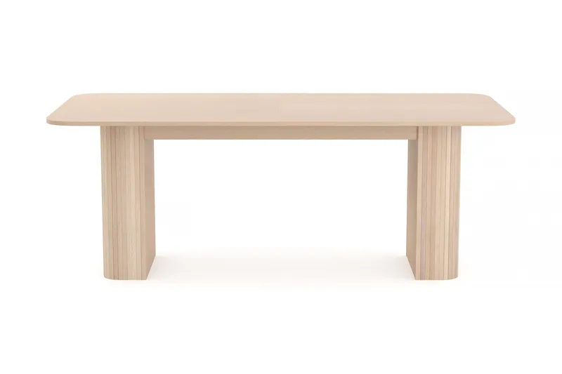 Kopparbo Ruokapöytä 200-260 cm jatkettava jatkolevyllä, Valkolakattu Tammi