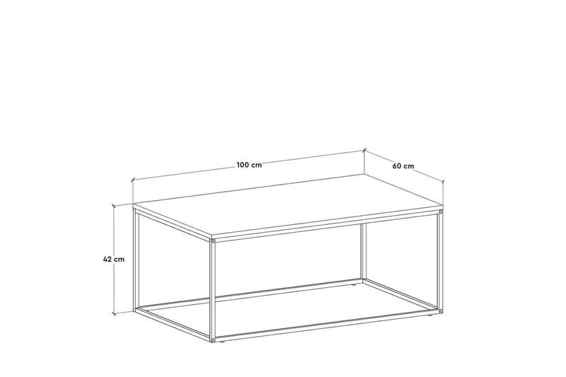 Ajmit sohvapöytä 100x60 cm ruskea - Hanah Home - Huonekalut - Pöytä & ruokailuryhmä - Sohvapöytä