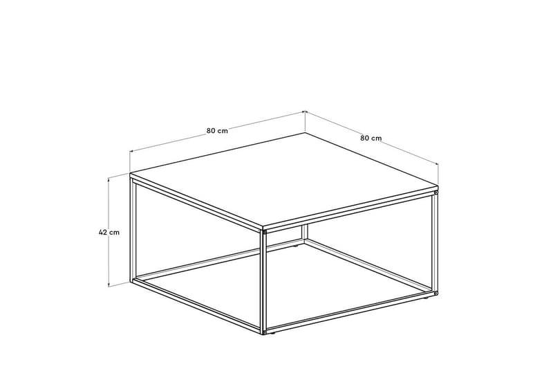 Ajmit sohvapöytä 80x80 cm ruskea - Hanah Home - Huonekalut - Pöytä & ruokailuryhmä - Sohvapöytä
