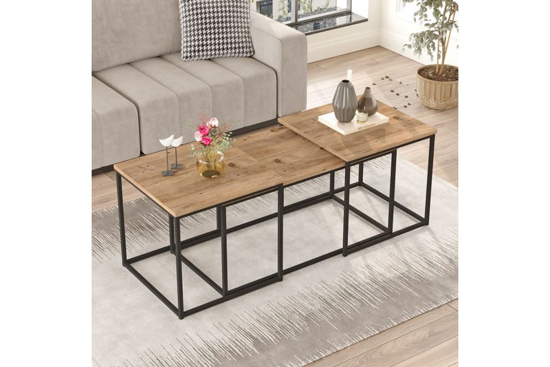 Kenkichi sohvapöytä 50x50 cm tummansininen - Hanah Home - Huonekalut - Pöytä & ruokailuryhmä - Apupöytä & sivupöytä - Sarjapöytä