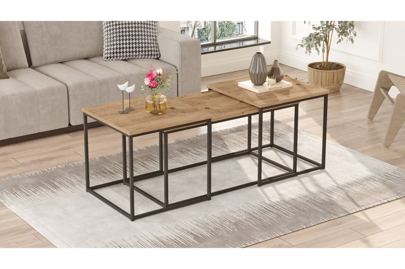 Kenkichi sohvapöytä 50x50 cm tummansininen - Hanah Home - Huonekalut - Pöytä & ruokailuryhmä - Apupöytä & sivupöytä - Sarjapöytä