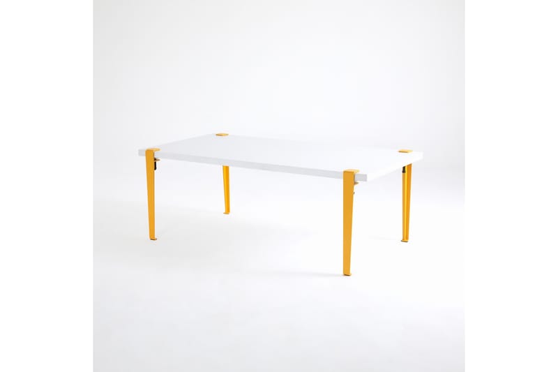 Fonissa sohvapöytä 120x60 cm valkoinen/keltainen - Hanah Home - Huonekalut - Pöytä & ruokailuryhmä - Sohvapöytä