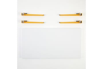 Fonissa sohvapöytä 120x60 cm valkoinen/keltainen - Hanah Home - Huonekalut - Pöytä & ruokailuryhmä - Sohvapöytä