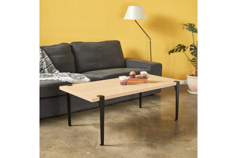 Fonissa sohvapöytä 120x60 cm ruskea/musta - Hanah Home - Huonekalut - Pöytä & ruokailuryhmä - Sohvapöytä