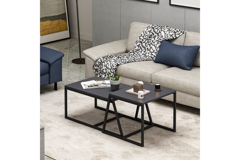 Minimal sohvapöytä 75x50 cm musta - Hanah Home - Huonekalut - Pöytä & ruokailuryhmä - Sohvapöytä