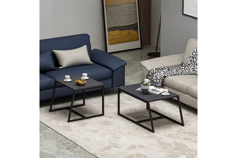 Minimal sohvapöytä 75x50 cm musta - Hanah Home - Huonekalut - Pöytä & ruokailuryhmä - Sohvapöytä