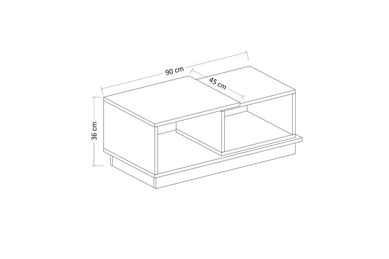 Schmida sohvapöytä 90x45 cm valkoinen/ruskea - Hanah Home - Huonekalut - Pöytä & ruokailuryhmä - Sohvapöytä