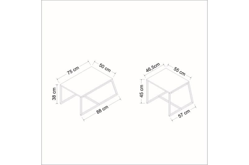 Minimal sohvapöytä 75x50 cm valkoinen - Hanah Home - Huonekalut - Pöytä & ruokailuryhmä - Sohvapöytä