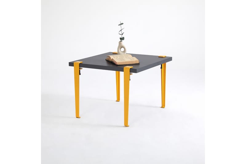 Halicheron sohvapöytä 60x60 cm musta/keltainen - Hanah Home - Huonekalut - Pöytä & ruokailuryhmä - Sohvapöytä