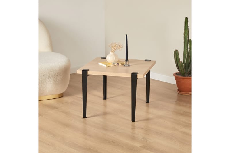Halicheron sohvapöytä 60x60 cm ruskea/musta - Hanah Home - Huonekalut - Pöytä & ruokailuryhmä - Sohvapöytä