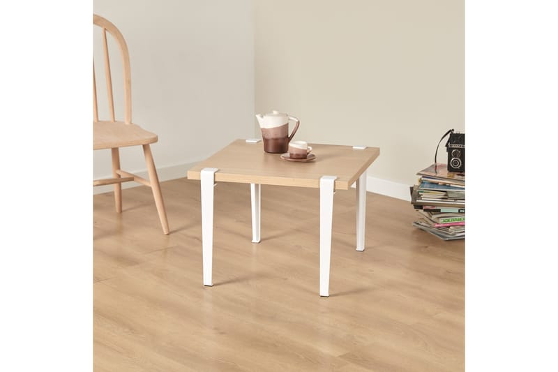 Halicheron sohvapöytä 60x60 cm ruskea/valkoinen - Hanah Home - Huonekalut - Pöytä & ruokailuryhmä - Sohvapöytä
