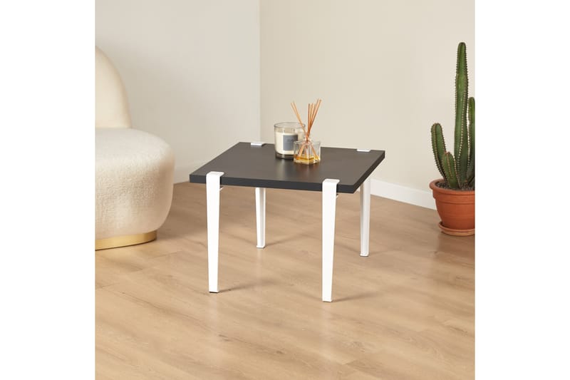 Halicheron sohvapöytä 60x60 cm musta/valkoinen - Hanah Home - Huonekalut - Pöytä & ruokailuryhmä - Sohvapöytä