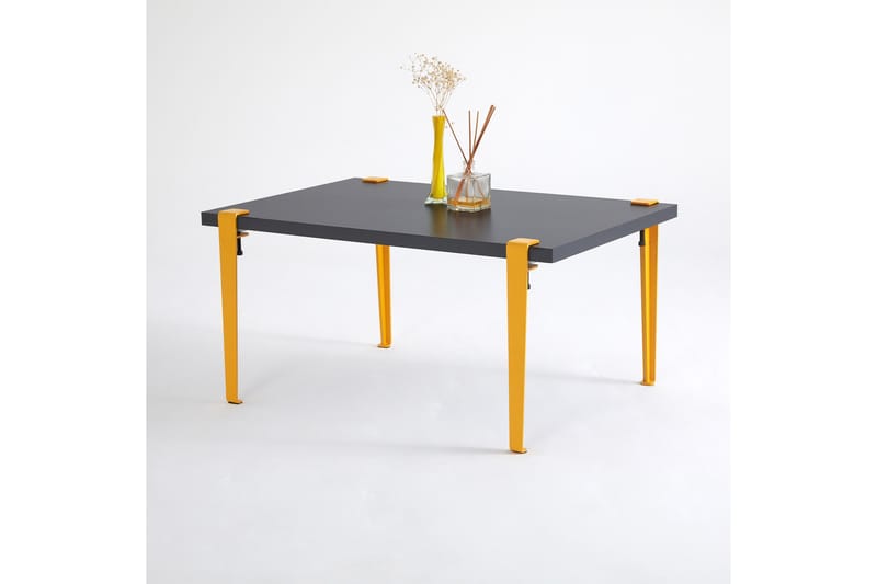 Neda sohvapöytä 90x60 cm musta/keltainen - Hanah Home - Huonekalut - Pöytä & ruokailuryhmä - Sohvapöytä