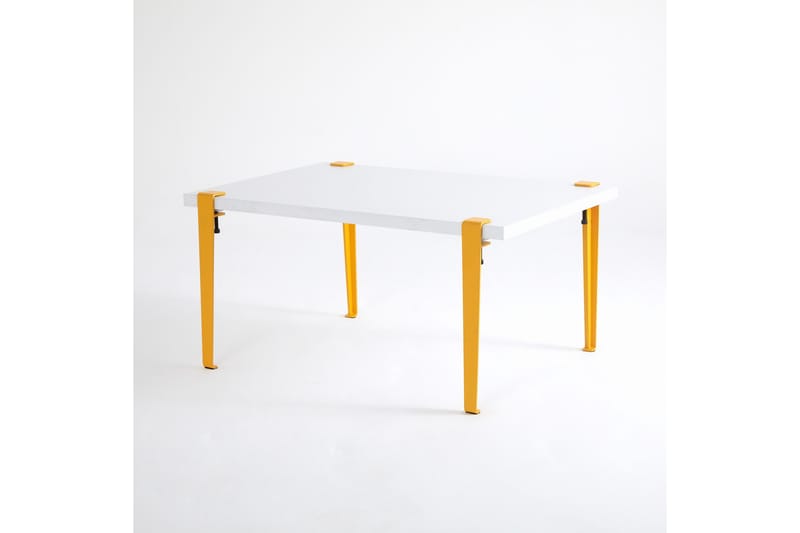 Neda sohvapöytä 90x60 cm valkoinen/keltainen - Hanah Home - Huonekalut - Pöytä & ruokailuryhmä - Sohvapöytä
