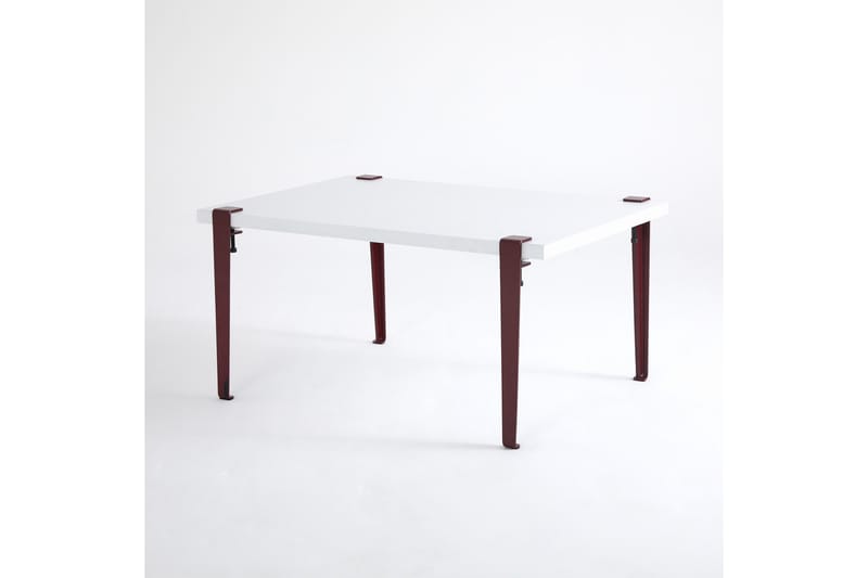 Neda sohvapöytä 90x60 cm valkoinen/punainen - Hanah Home - Huonekalut - Pöytä & ruokailuryhmä - Sohvapöytä