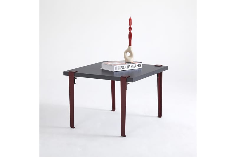 Halicheron sohvapöytä 60x60 cm musta/punainen - Hanah Home - Huonekalut - Pöytä & ruokailuryhmä - Sohvapöytä