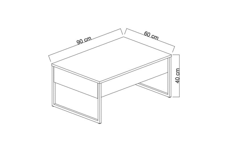 Luxe sohvapöytä 90x40 cm valkoinen/kulta - Hanah Home - Huonekalut - Pöytä & ruokailuryhmä - Sohvapöytä