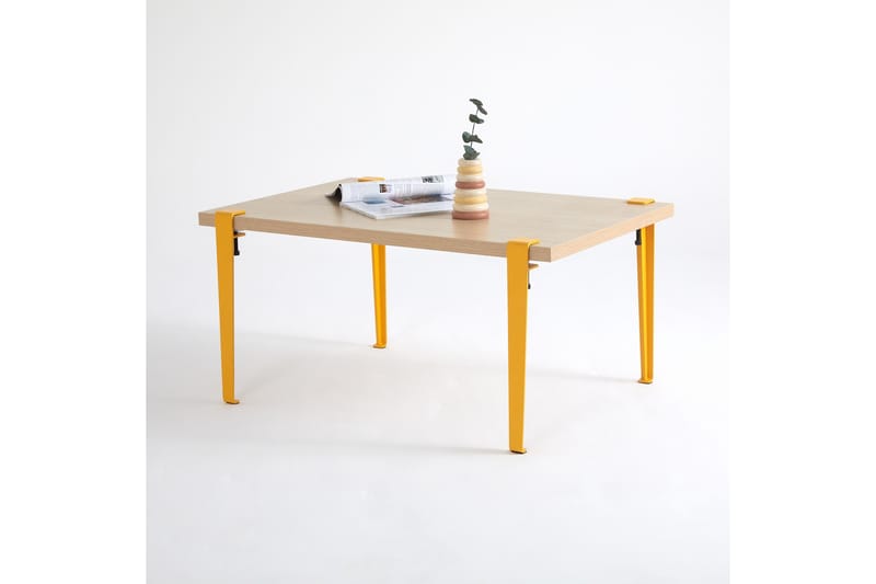 Neda sohvapöytä 90x60 cm ruskea/keltainen - Hanah Home - Huonekalut - Pöytä & ruokailuryhmä - Sohvapöytä